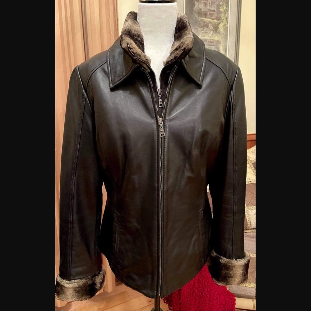 Women’s Lined Leather Coat by Danier.